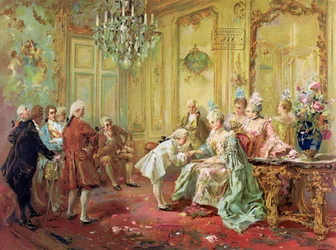 Die Vorstellung des jungen Mozart bei Mme de Pompadour in Versailles im Jahr 1763